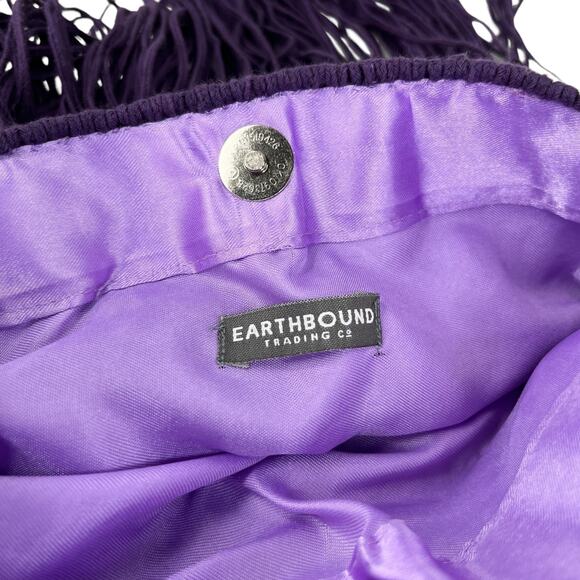 Earthbound Trading Co Purple Macrame Crochet Bag Crossbody New - Picture 15 of 16